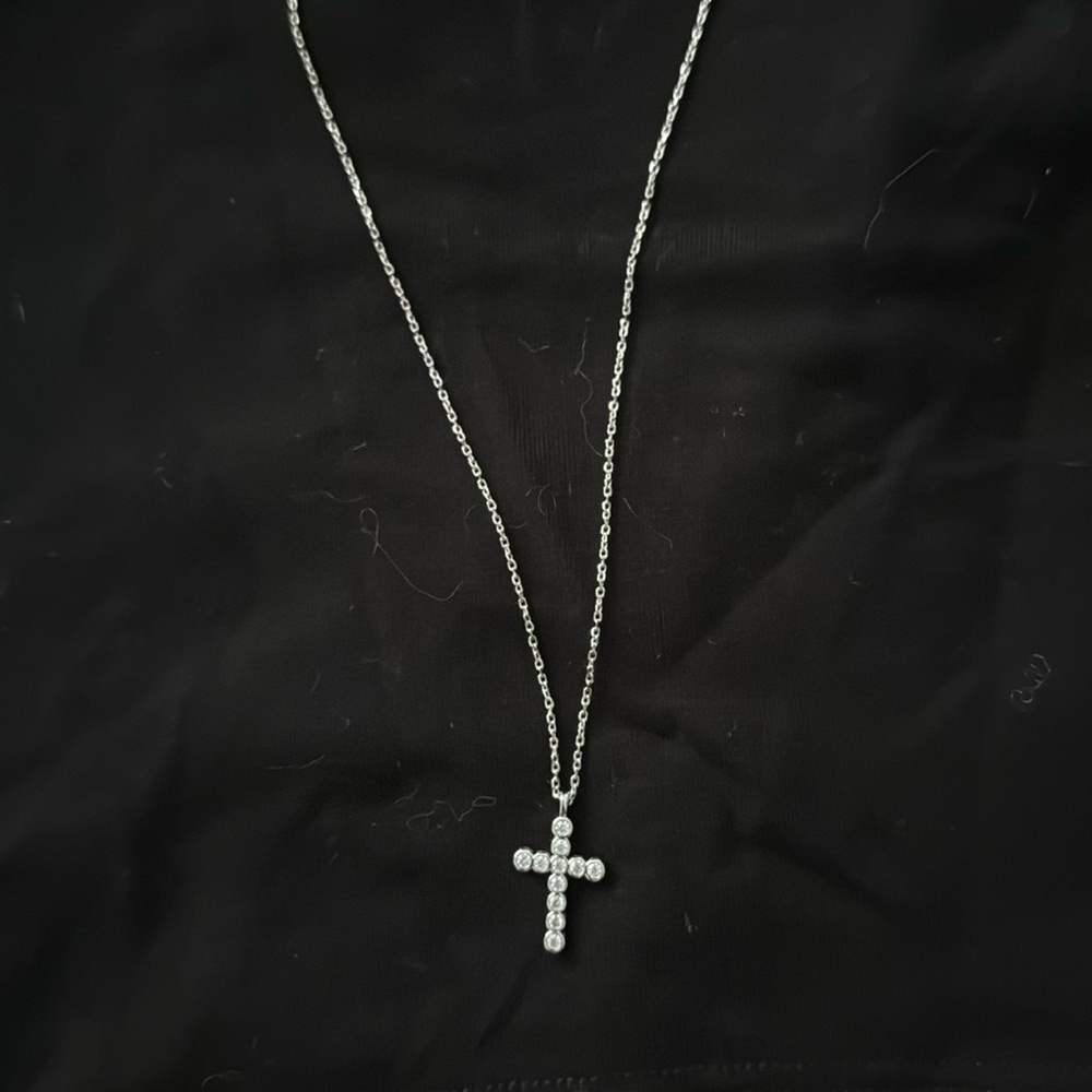 Kendra Scott Sterling Silver Diamond Cross Necklace